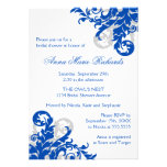Le bleu royal et l'argent s'épanouissent la douche invitation personnalisée