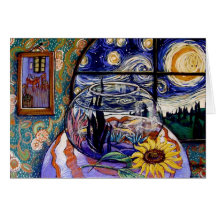 Le bocal à poissons de Van Gogh Carte De Vœux