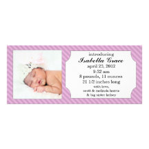 Le bonbon à lavande barre des annonces de naissanc invitations personnalisées