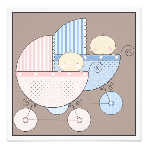 Le bonbon jumelle l'invitation de baby shower de d
