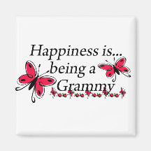 Le bonheur est un PAPILLON de Grammy Aimant