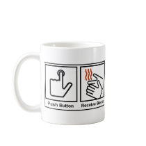 Le bouton poussoir, reçoivent la tasse de lard