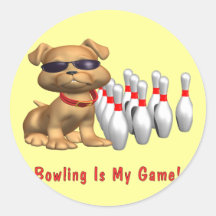 Le bowling est mon chiot de jeu adhésifs