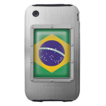 Le Brésil en acier inoxydable Coque iPhone 3 Tough