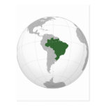 Le Brésil (projection orthographique) Carte Postale