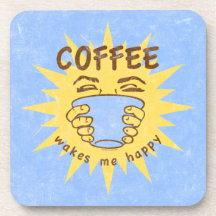 Le café me réveille heureux sous-bocks