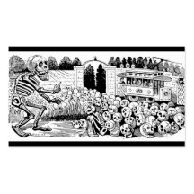 Le Calavera des voitures de chariot C. 1907, Mexiq Modèle De Carte De Visite