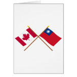 Le Canada et les drapeaux croisés par Taïwan Carte De Vœux