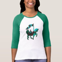 le carrousel horse_green t-shirts