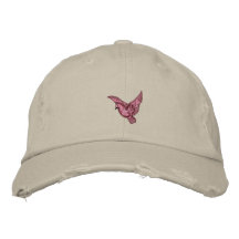 Le chapeau affligé brodé des femmes roses volantes casquette brodée