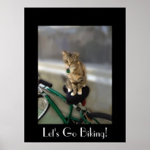 Le chat de Kitty veut aller faire du vélo - avec l Affiches