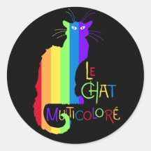 Le Chat Multicoloré Autocollants