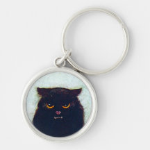 Le chat noir porte-clé
