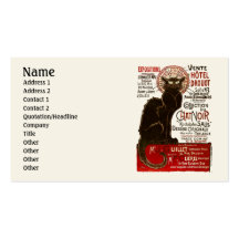 Le Chat Noir, Vente Hôtel Drouot Carte De Visite