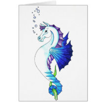 Le cheval de l'eau bleue cartes de vœux