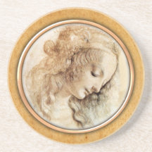 Le chiffre femelle de Léonard de Vinci dessinant   Dessous De Verre