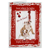 Le chiot de bouledogue l'a laissé neiger ! Salutat Carte De Vœux