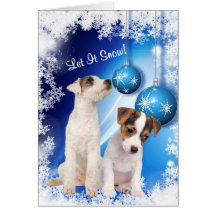 Le chiot de Jack Russell l'a laissé neiger - custo Carte De Vœux