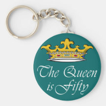 le cinquantième anniversaire la reine est 50 ! porte-clef