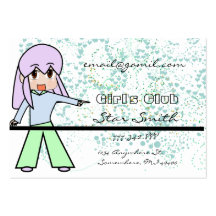 Le club de la fille d'Anime Cartes De Visite Personnelles
