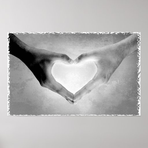 Le coeur remet la photo de B&W Posters