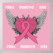 Le combat croient la victoire - affiche de cancer 