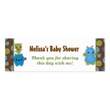 Le coup d'oeil de garçon une faveur de baby shower cartes de visite personnelles