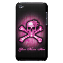 Le crâne rose et les os croisés iPod de chrome tou