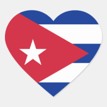 Le Cuba/drapeau cubain de coeur Autocollants En Cœur