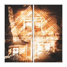 le darkside : maisons du victorian de San Francisc Impression Sur Toile