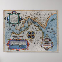 Le diagramme du 16ème siècle d'Ortelius Posters
