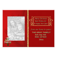 Le double de scintillement d'arbre de Joyeux Noël  Invitations Personnalisées