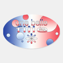 Le drapeau de Fille France de belle d'Une colore l Adhésifs