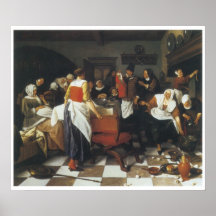 Le festin de baptême, 1664 janv. Steen Affiche