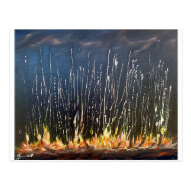 Le feu de forêt cartes postales