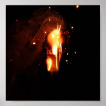 Le feu et fumée affiche
