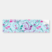 Le Flourish floral rose pourpre turquoise tourbill Adhésif Pour Voiture