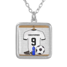 Le football blanc et noir personnalisé Jerse du fo Bijouterie Fantaisie