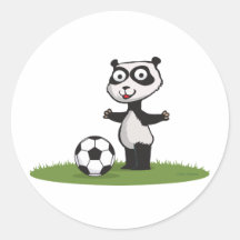 Le football d'ours panda adhésifs ronds