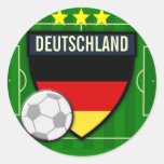 Le football du Deutschland Allemagne Autocollants Ronds