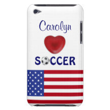 Le football/femme/filles Name-U.S.A d'amour. Drape Coque Barely There iPod