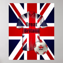 Le football Jersey britannique de passionés du foo Posters