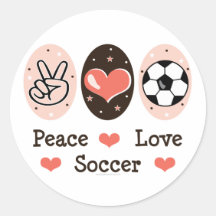 Le football Sticer d'amour de paix Adhésifs Ronds