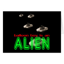 Le garçon de ballon est un alien, garçon de ballon cartes de vœux