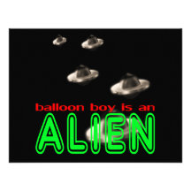 Le garçon de ballon est un alien, garçon de ballon cartons d'invitation personnalisés