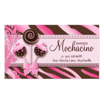 Le gâteau saute le zèbre de Brown de rose de boula cartes de visite