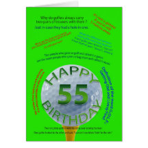 Le golf plaisante carte d'anniversaire pour 55 ans