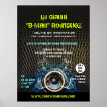 Le haut-parleur du DJ rayonne l'affiche promotionn