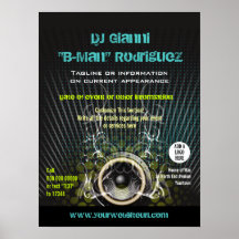 Le haut-parleur du DJ rayonne l'affiche promotionn
