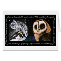 Le hibou et le minou - art de Bonorand Cartes De Vœux